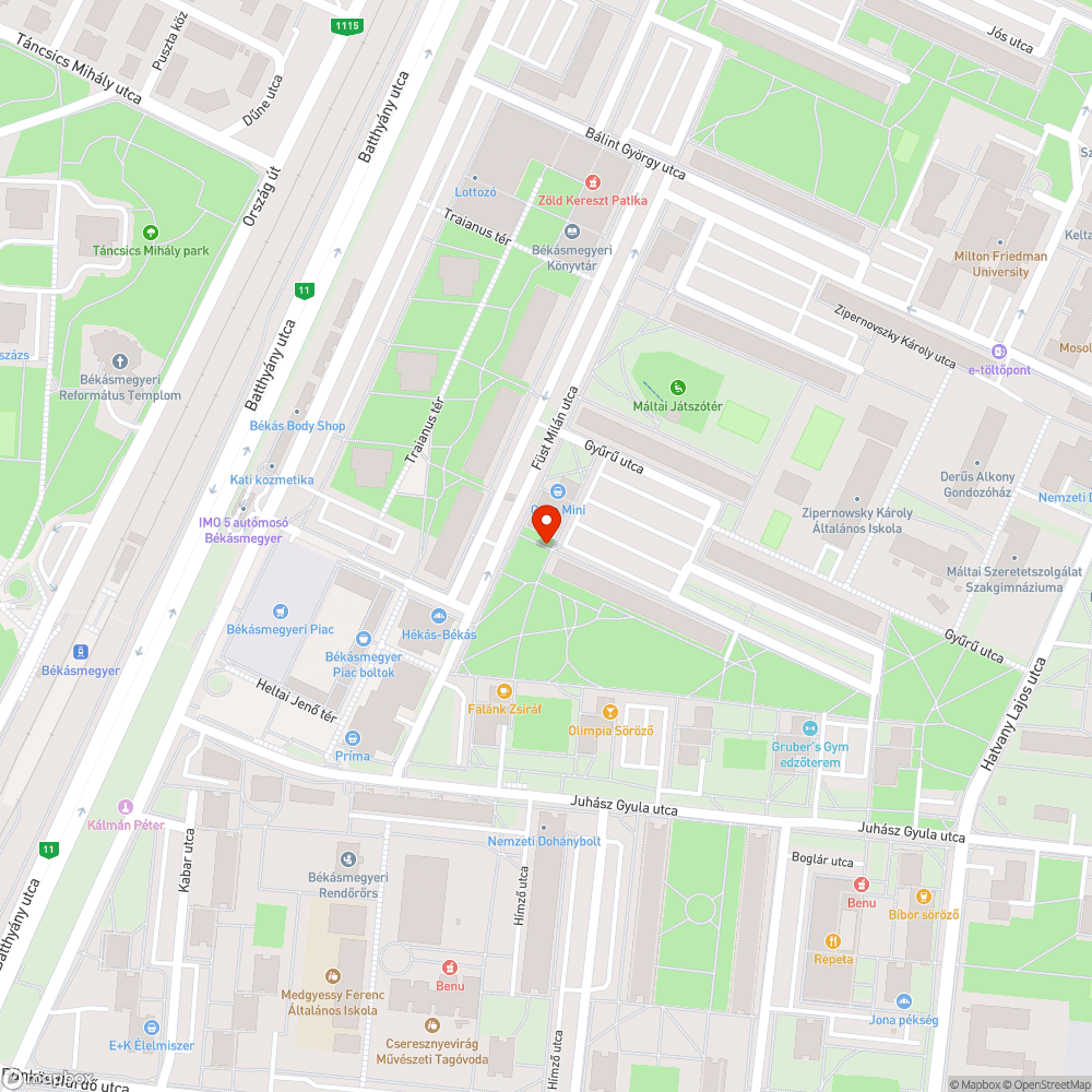 Leszakadt szemétgyűjtó bejelentés helye