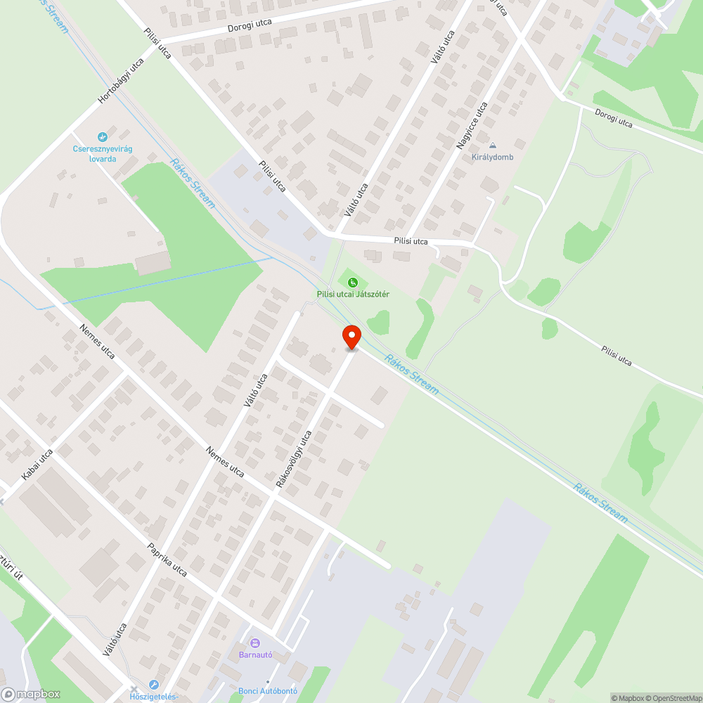 Rákosvölgyi utca szemét bejelentés helye