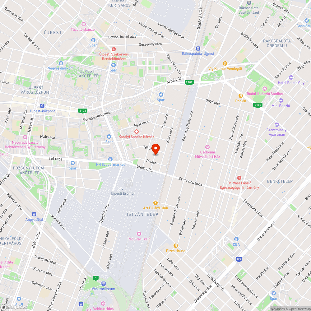 Elhagyott autó bejelentés helye