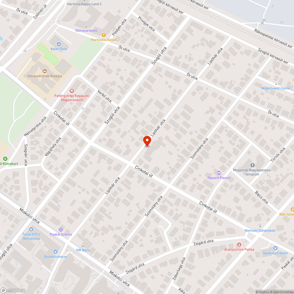 Veszélyes mély kátyú bejelentés helye