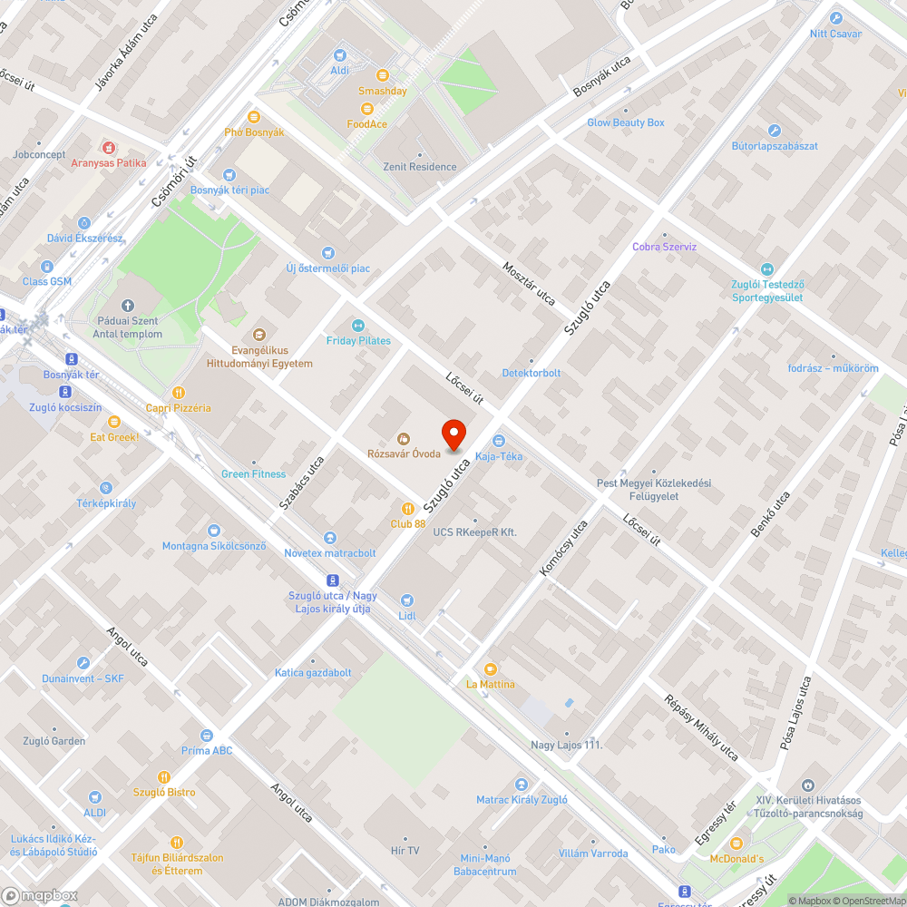 Szugló utcai murvás parkoló szemetes bejelentés helye