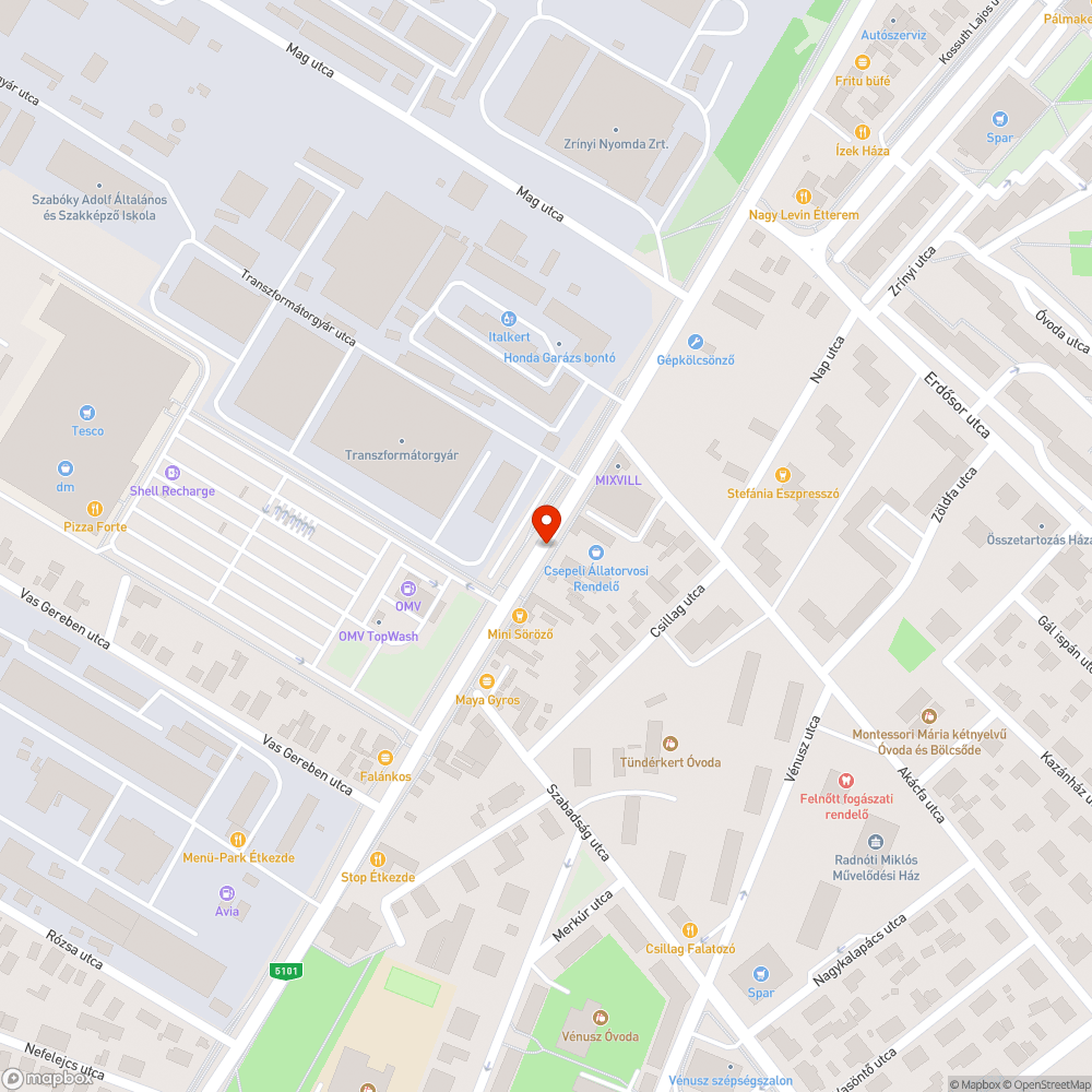 Kátyús elzáró bejelentés helye