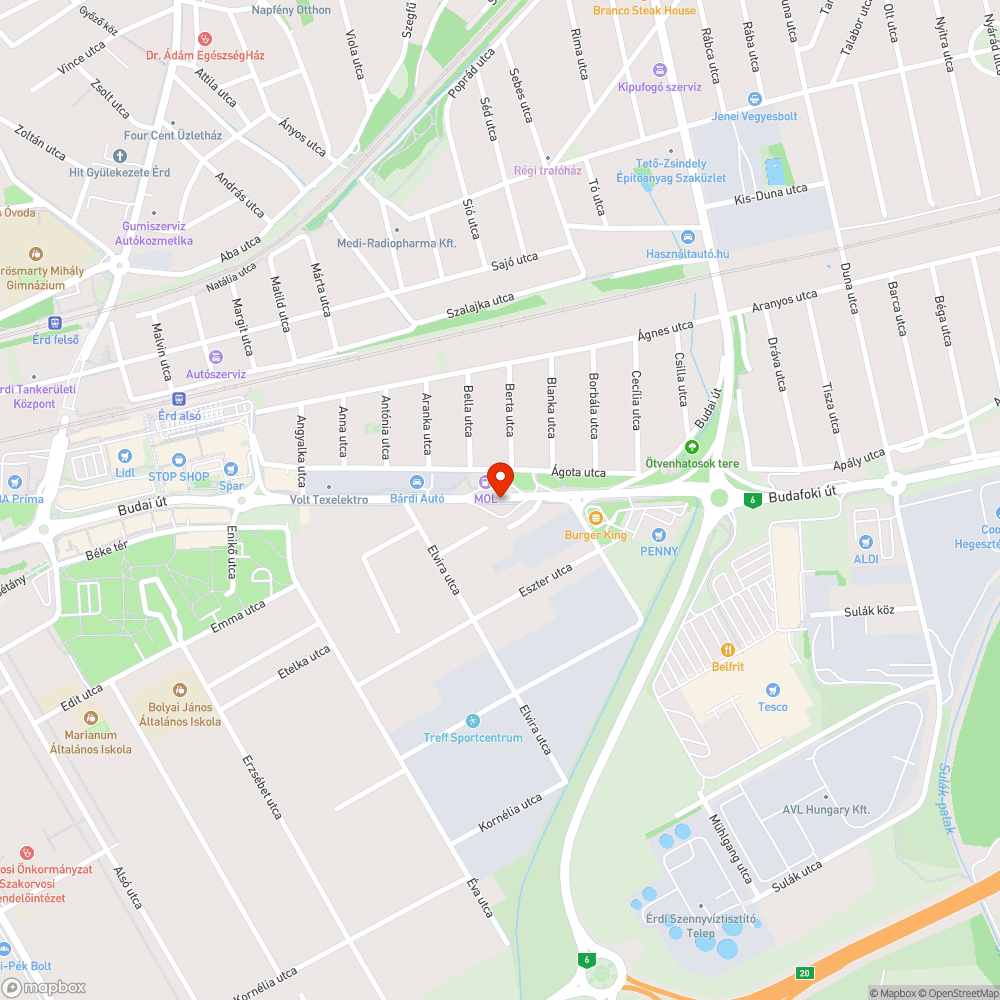 Nem működö közvilágítás a Budai úton a benzinkútnál bejelentés helye