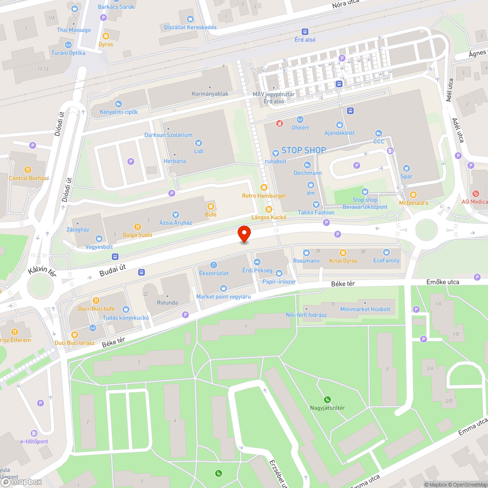 A városközpontban, a Budai úton nem működik pár közvilágítási lámpa bejelentés helye