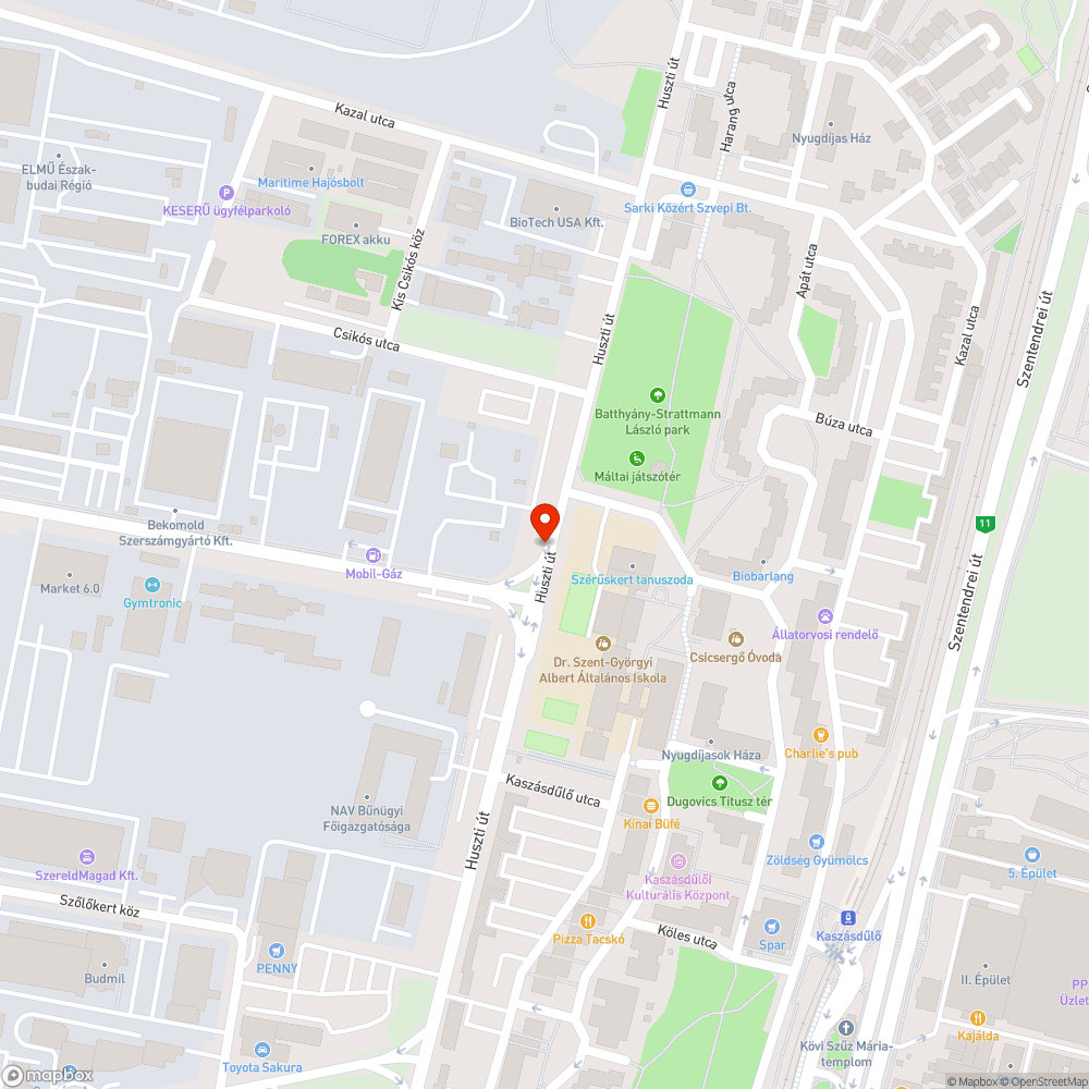 Kikerülhetetlen úthiba a Huszti úton bejelentés helye