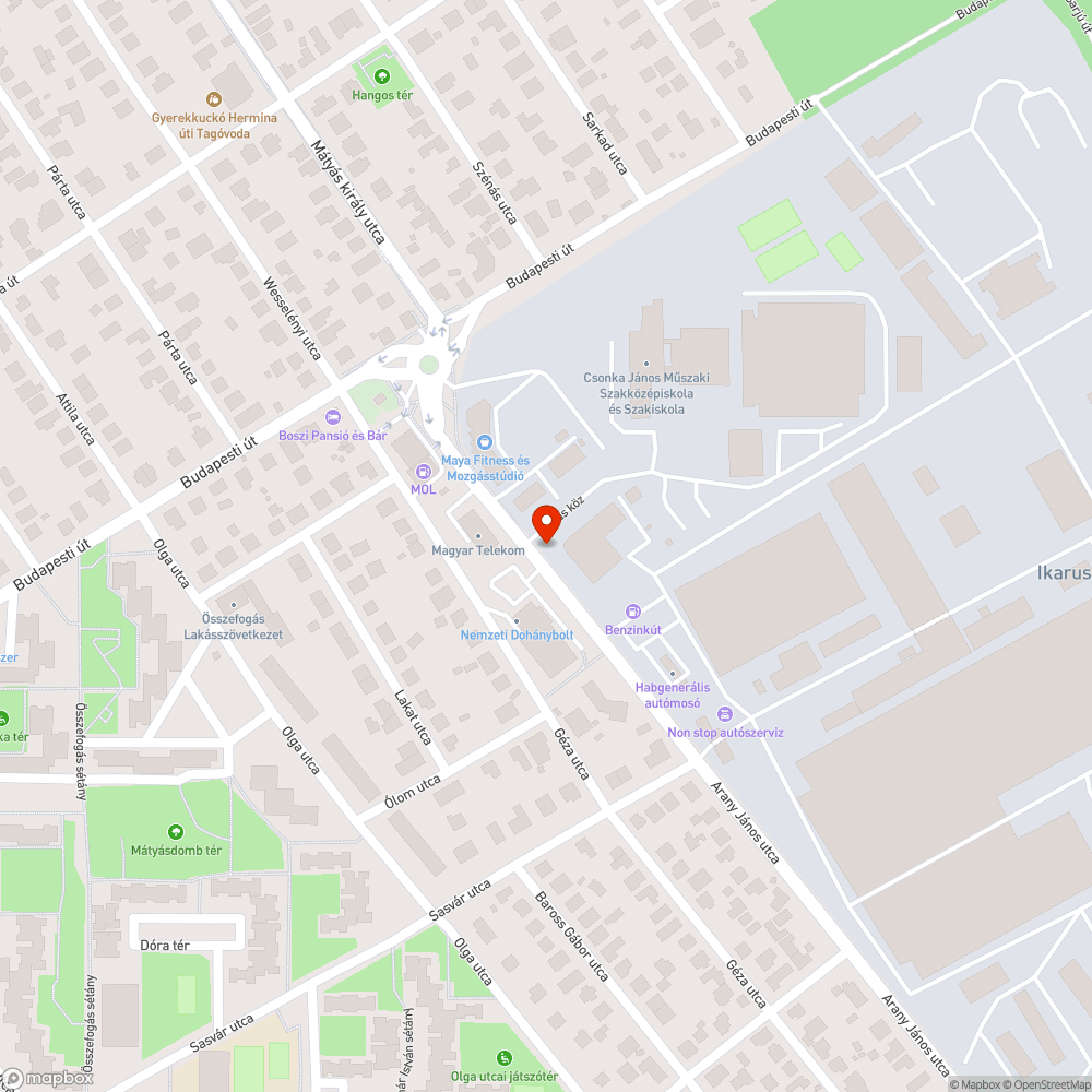 Szétfagyott tűzcsap bejelentés helye