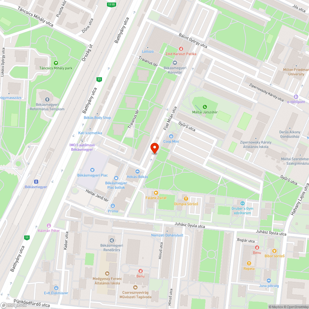 Megdőlt közműszekrény bejelentés helye