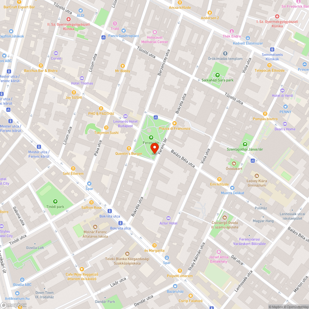 Ferenc tér védőoszlopok bejelentés helye