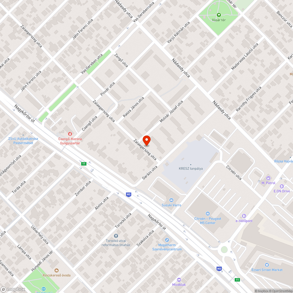 Elhagyott jármű bejelentés helye