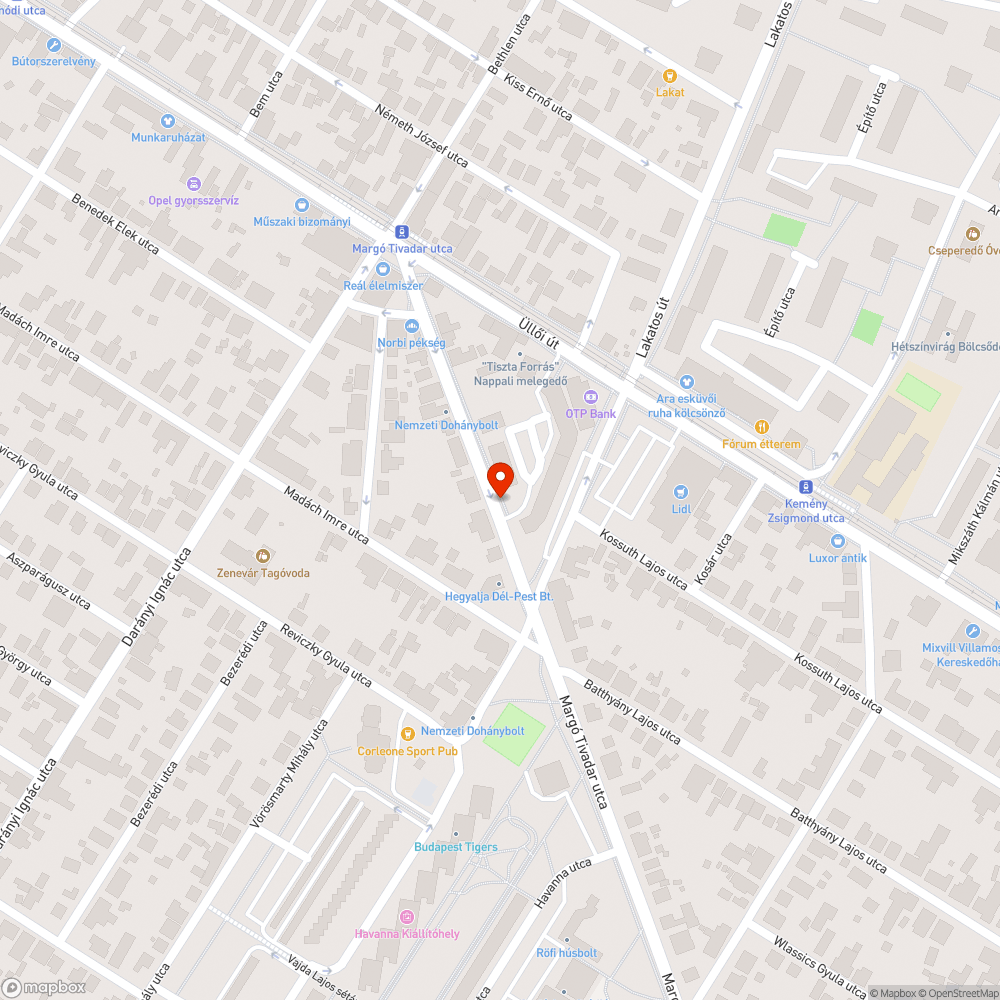 Kátyú bejelentés helye