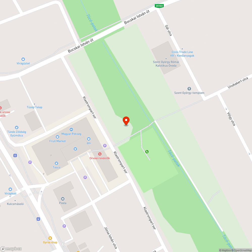 Kidőlt kuka bejelentés helye