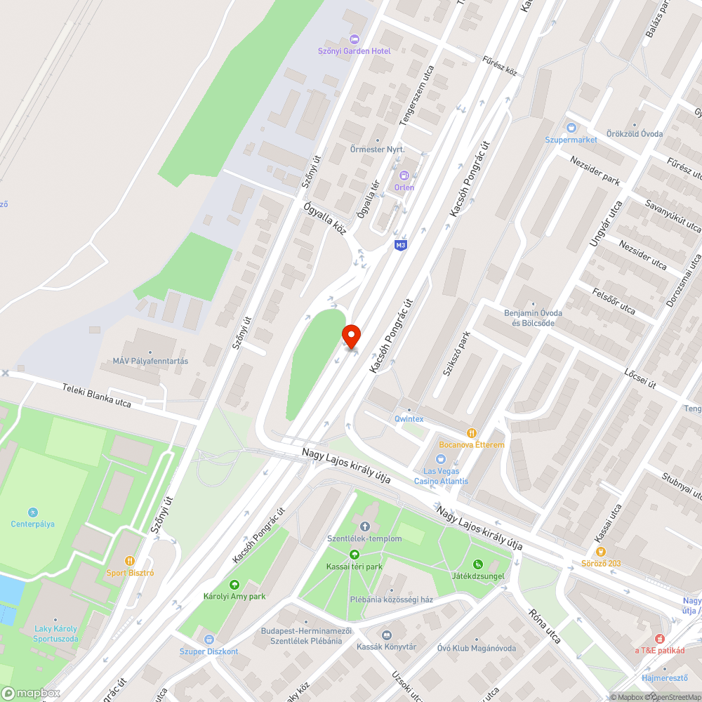 Keresztirányú úthiba - M3 kivezető bejelentés helye