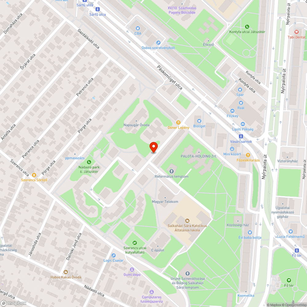 Parkolóba vezető új járda bejelentés helye