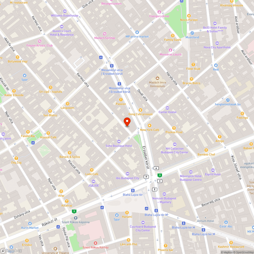 Megdőlt tábla Kertész utca bejelentés helye