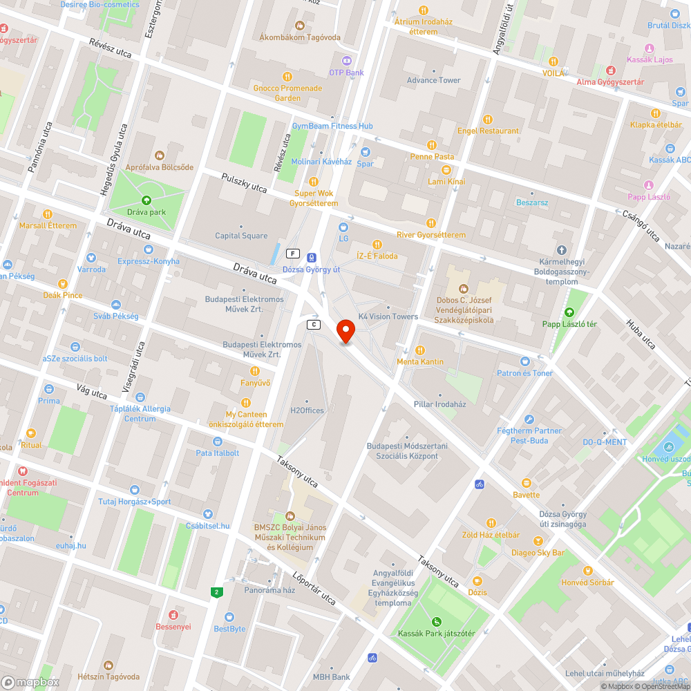 Eldugult esővìznyelő Dózsa György út bejelentés helye