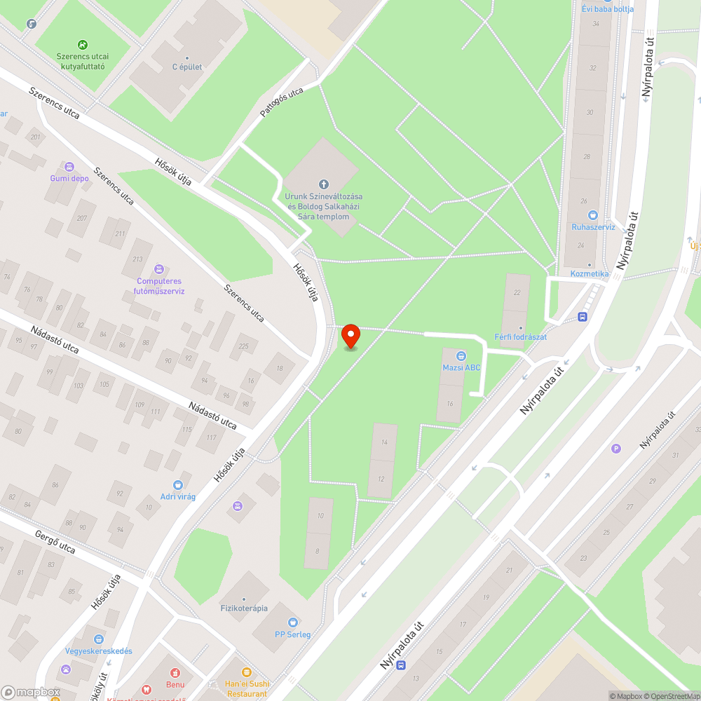 Szemét a parkban bejelentés helye