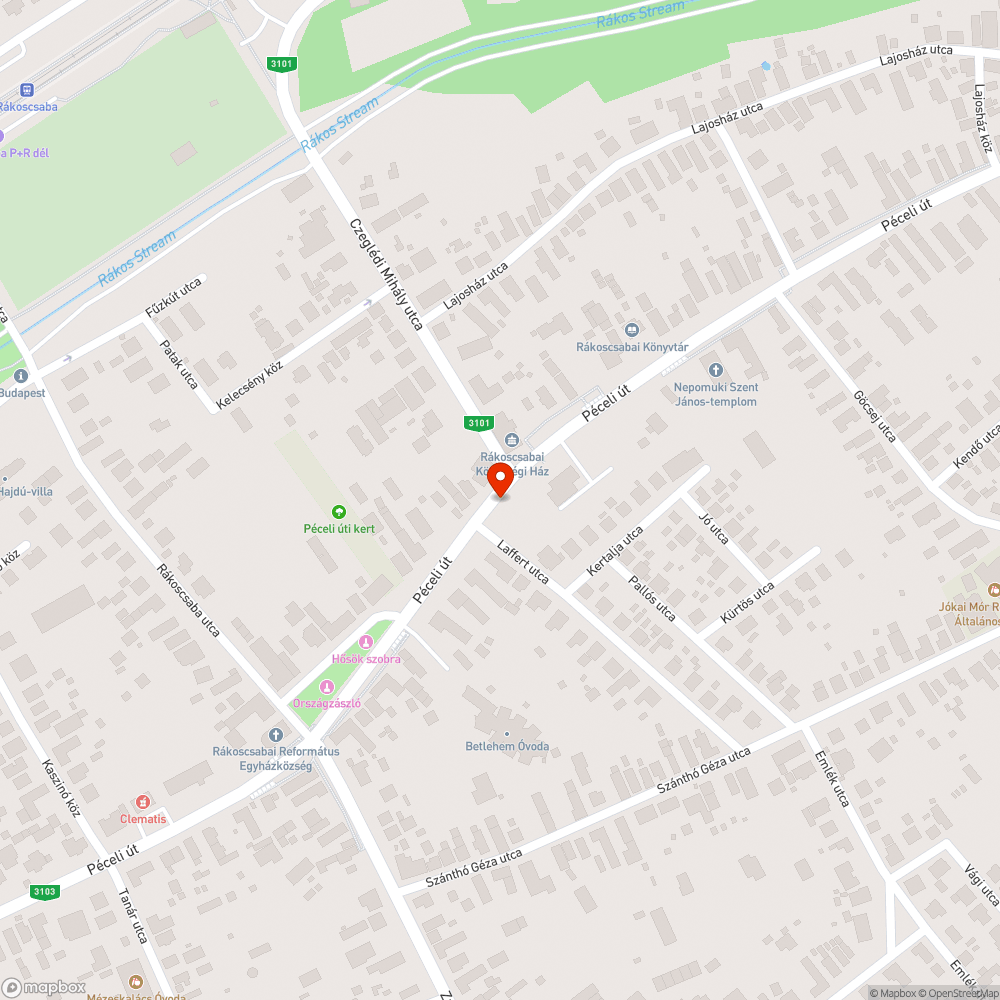 Balesetveszélyes kátyú a járdán bejelentés helye