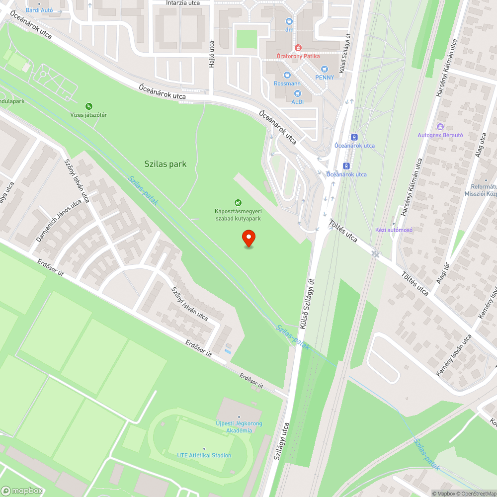 Megrongálódott köztéri lámpa bejelentés helye