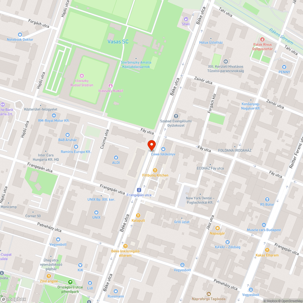 Kiégett lámpák a teljes szakaszon bejelentés helye