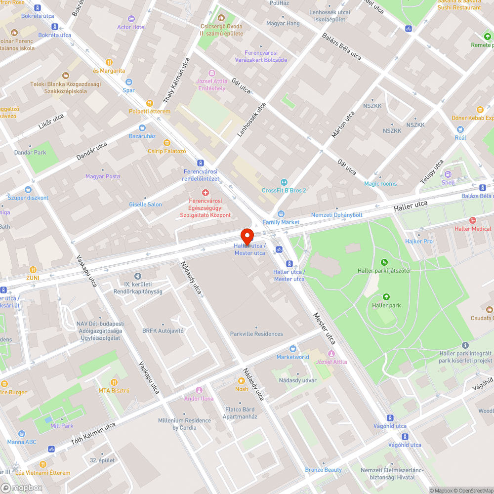 Szétparkolt zöldterület bejelentés helye