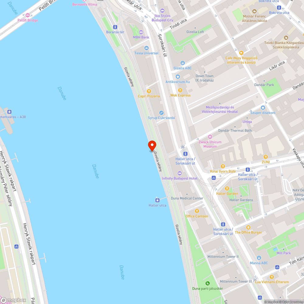 Szétgraffitizett gát bejelentés helye