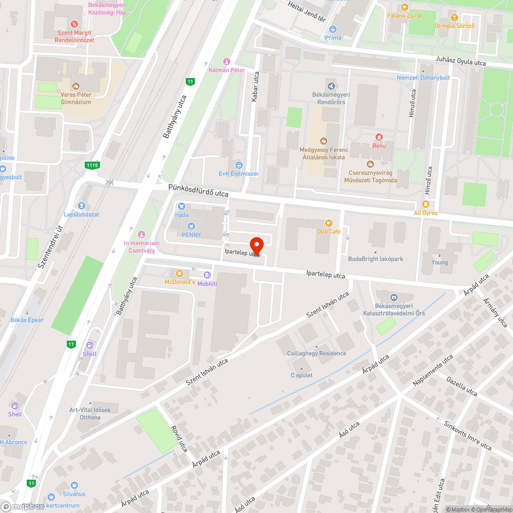 Elhagyott jármű bejelentés helye