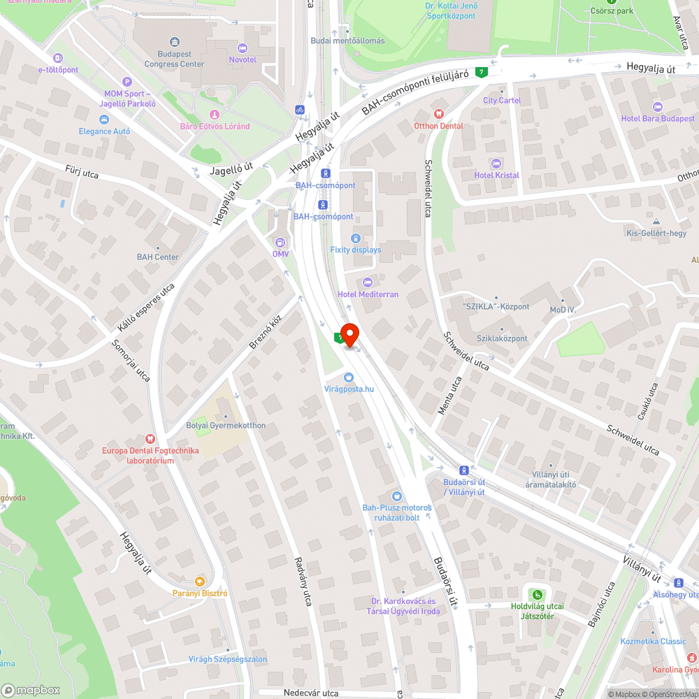 Bah csomópont és környéke elhagyott járművek bejelentés helye