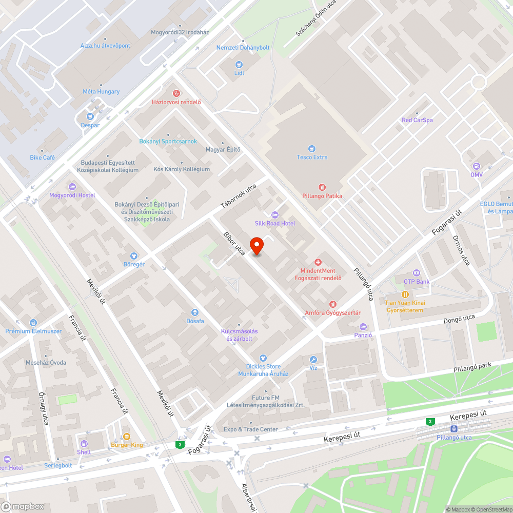 Eltulajdonított bevásárlókocsi bejelentés helye