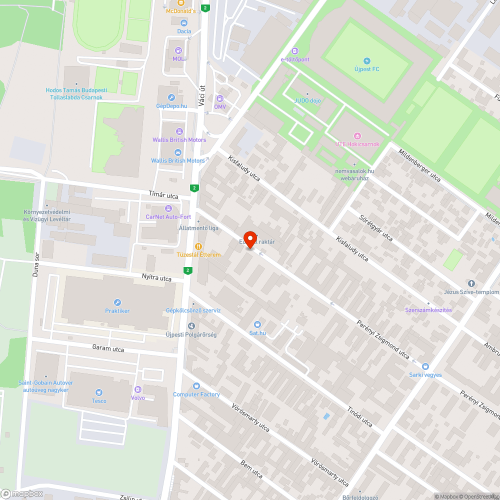 Üres fahely a Perényi Zsigmond utcában bejelentés helye