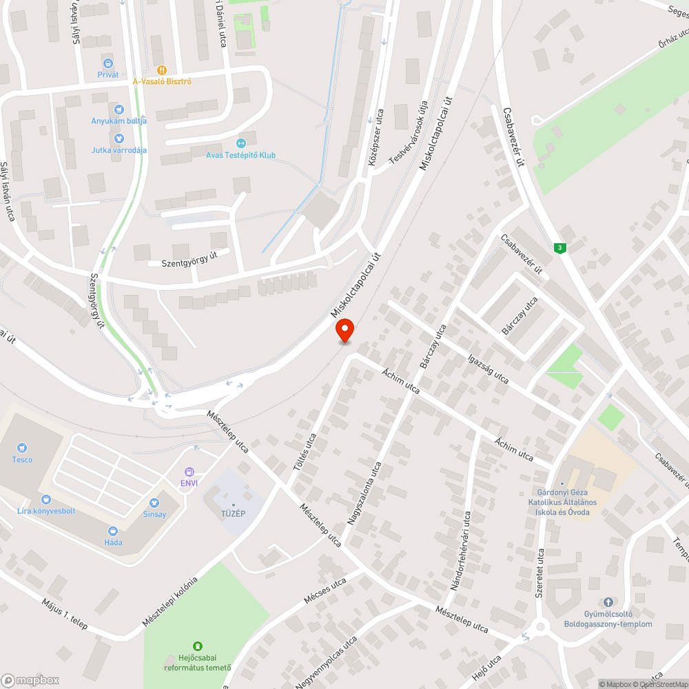 Szemét bejelentés helye