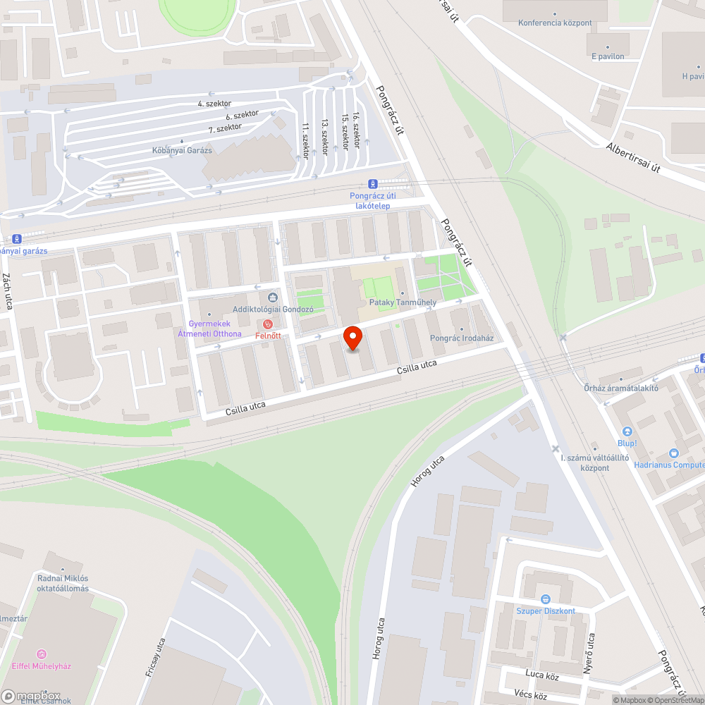 Törött pad a Pongrácz telepen bejelentés helye