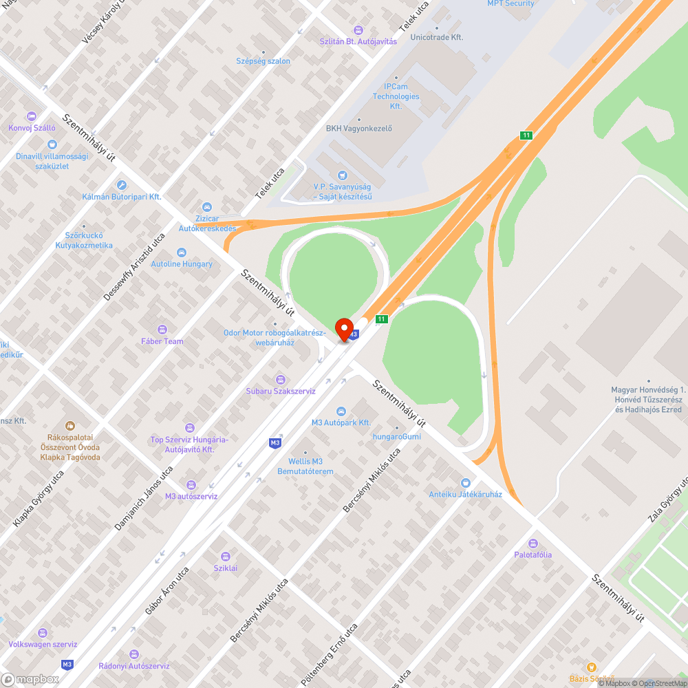 Veszélyes kátyú az M3 bevezető szakaszán bejelentés helye