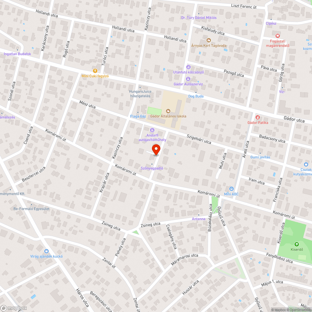 Kátyú bejelentés helye