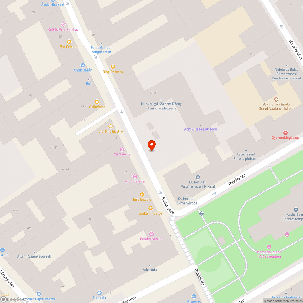 Graffitis trafó bejelentés helye