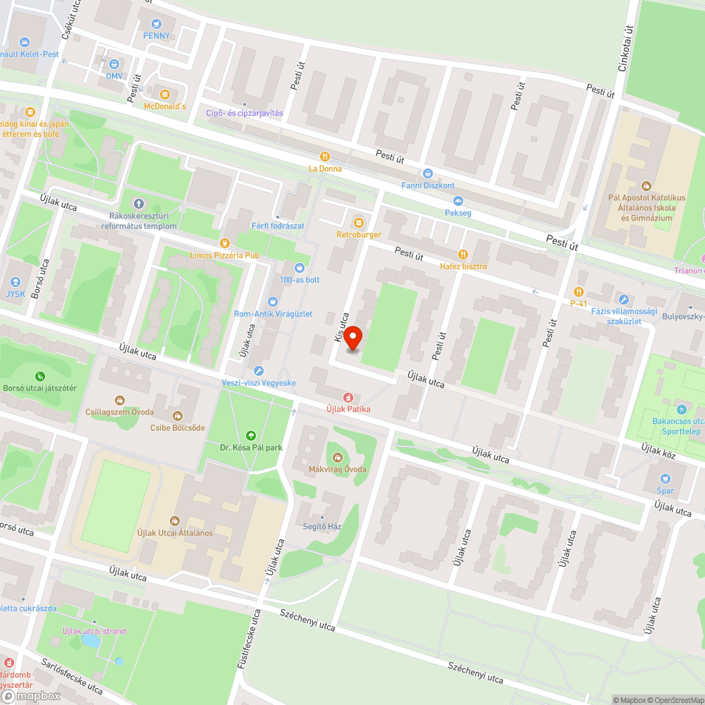 Mély kátyú az úton bejelentés helye