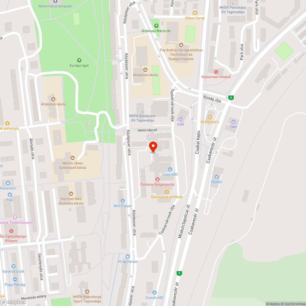 Használhatatlan padok bejelentés helye