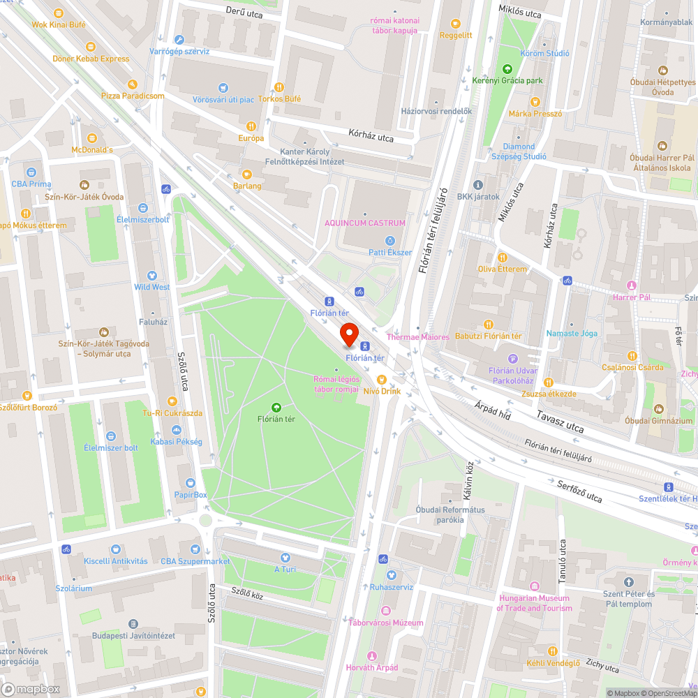 Leszakadt peremkő a Flórián téren bejelentés helye