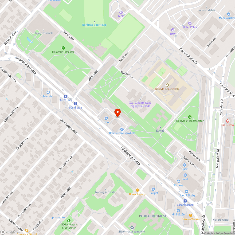 Összetört, roncs autó bejelentés helye