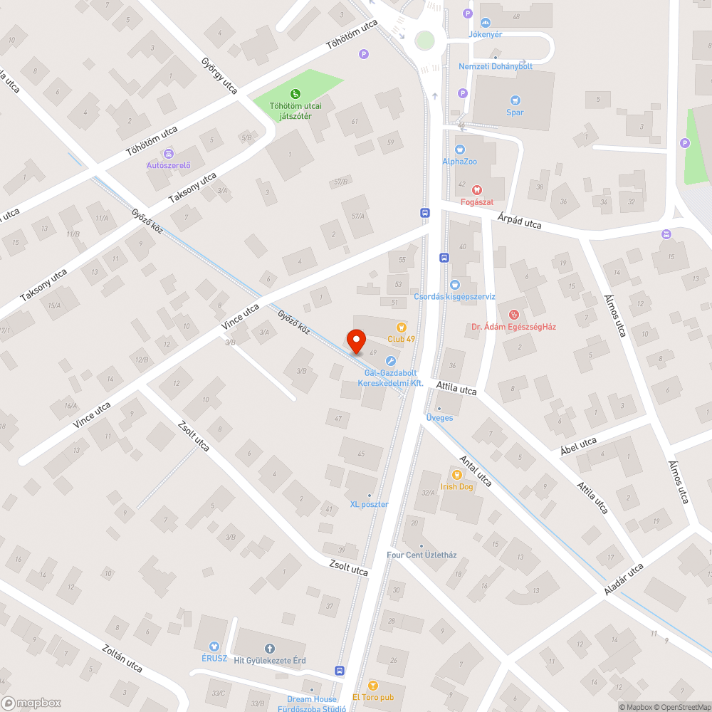 Elveszett csatornafedő bejelentés helye