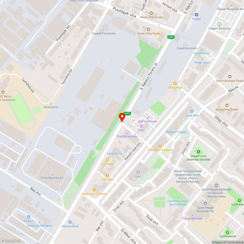 Megsüllyedt aknafedél bejelentés helye