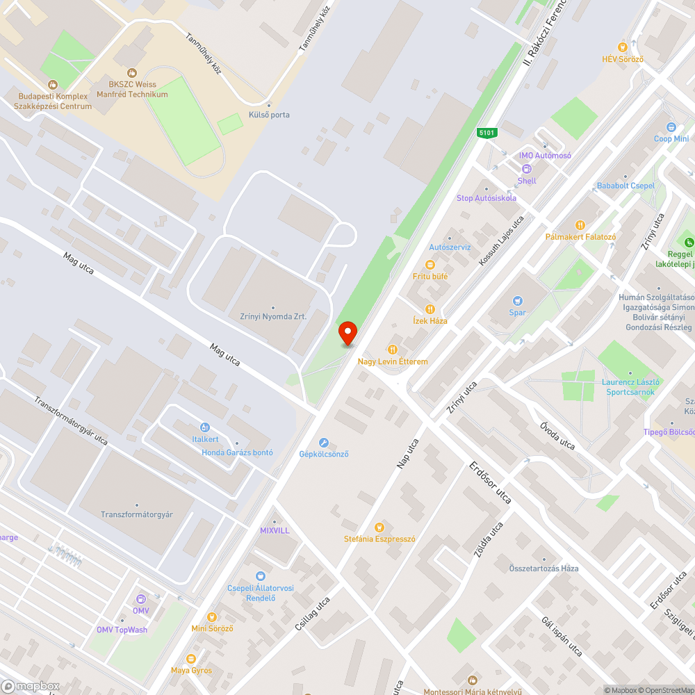 Novotron feliratú, szétmálló aknafedél bejelentés helye