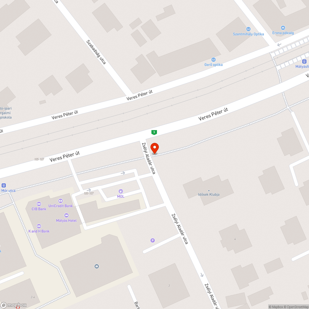 Botlásveszélyes járda bejelentés helye