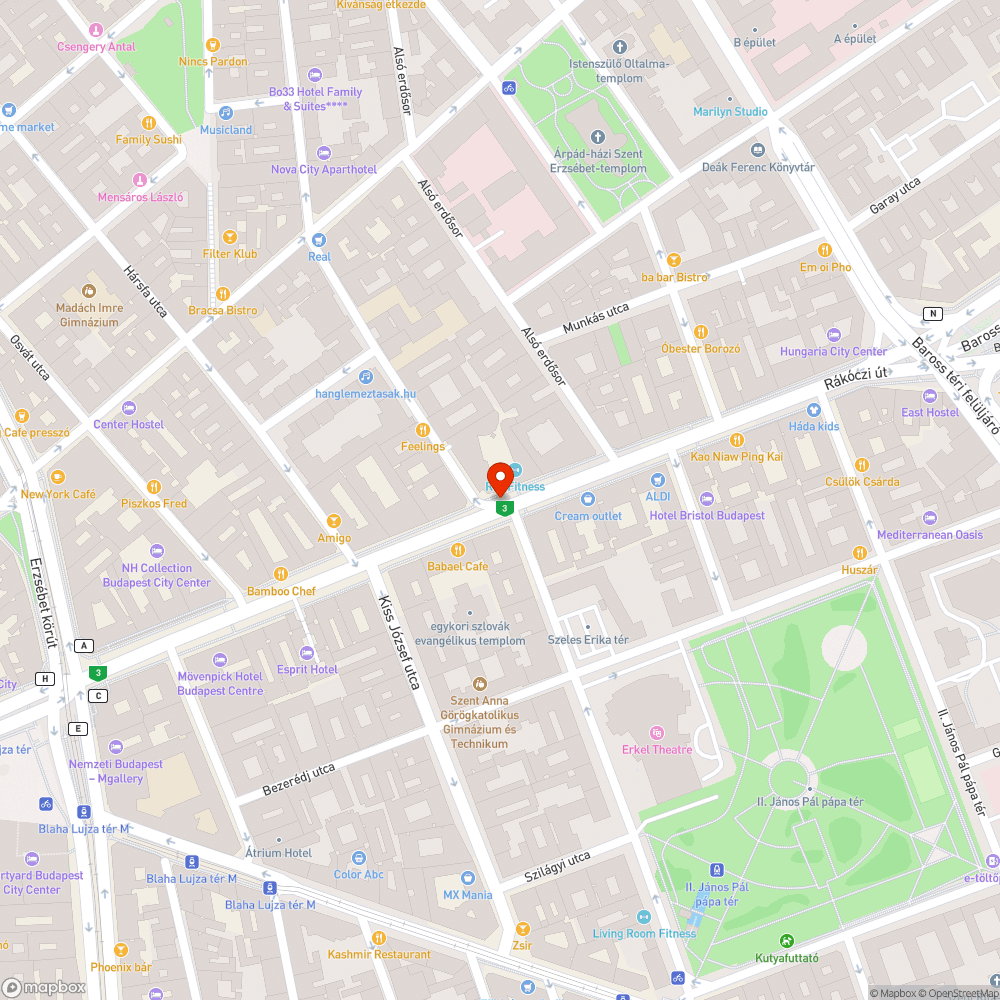 Rákóczi út - Szövetség és Luther utca csomópont lámpaprogram bejelentés helye