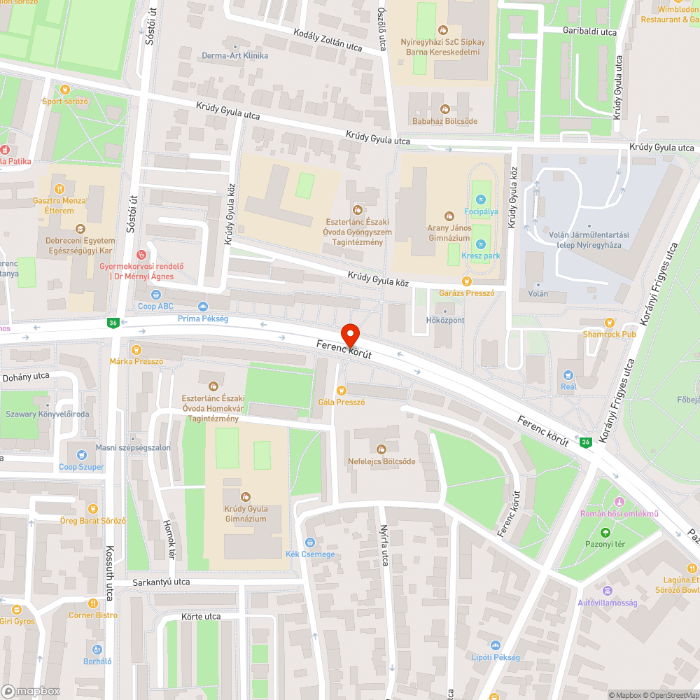 Megsüllyedt járda a gyalogátkelőnél bejelentés helye