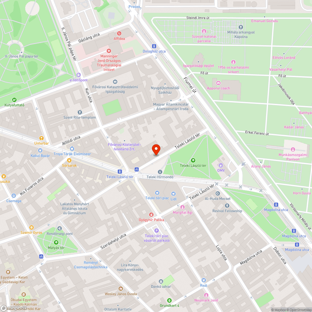 Elhagyott jármű bejelentés helye