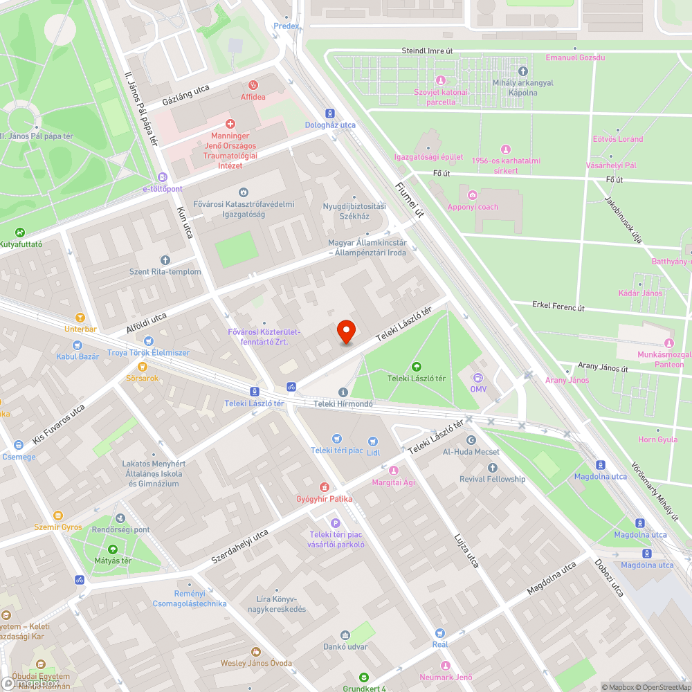 Elhagyott jármű bejelentés helye