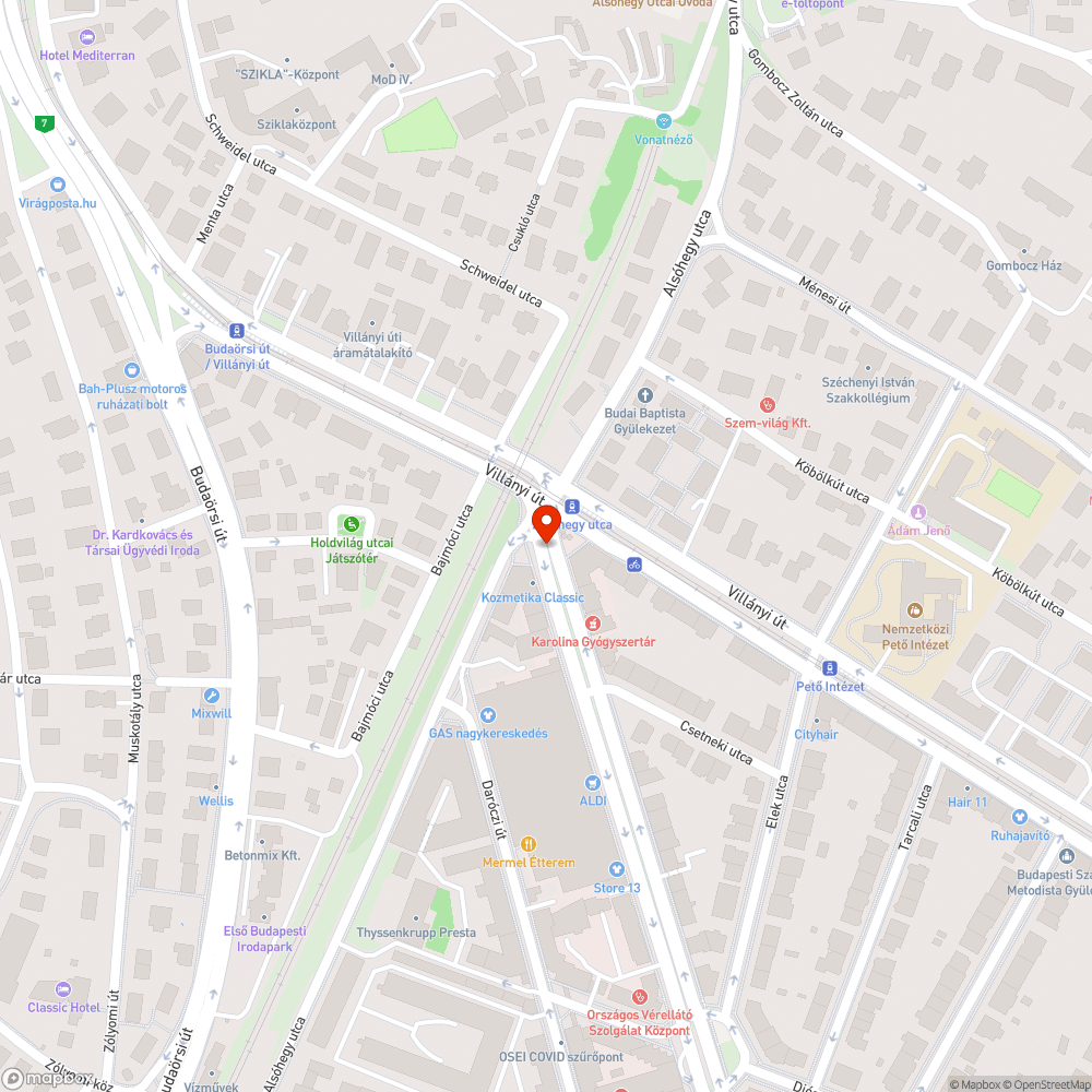 Kátyú bejelentés helye