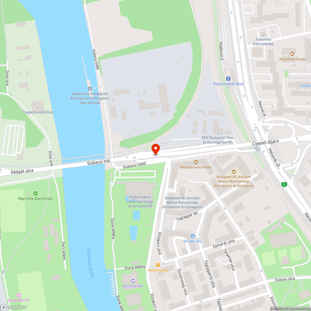 Megsüllyedt út kátyúval bejelentés helye