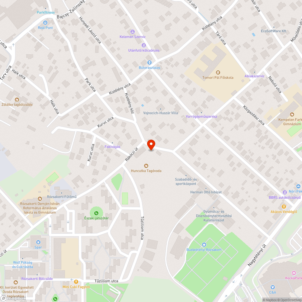 Ovi kert fölött  daru bejelentés helye