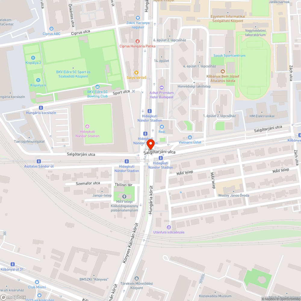 Szemetes terület a Hungária körút - Salgótarjáni utca kereszteződésében bejelentés helye